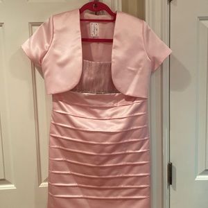 CW Design custom light pink party dress with matching bolero